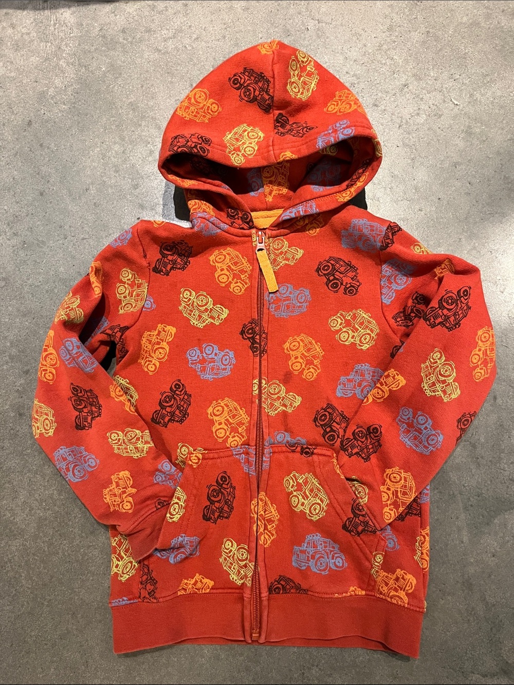 3/$15! Falls Creek Red Kids Zip Hoodie with Colorful Jeep Print 5T